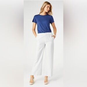 Coco & Carmen Women’s S/M Wide Leg Stripe Beach Casual Pants